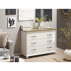 Beliani Commode blanche 3 tiroirs EVERETT