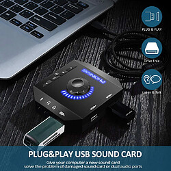 Carte son externe, carte son externe USB Ordinateur de bureau Notebook PS4 Convertisseur audio indépendant 7.1 externe