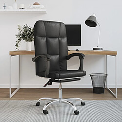 Maison Chic Fauteuil inclinable de bureau,Fauteuil luxe de relaxation Noir Similicuir -MN96891