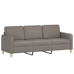 Avis vidaXL Canapé 3 places avec oreillers décoratifs taupe 180 cm tissu