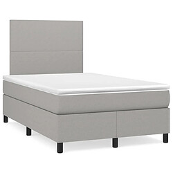 Maison Chic Lit adulte- Lit + matelas + LED,Sommier à lattes de lit matelas LED gris clair 120x190 cm tissu -GKD89872