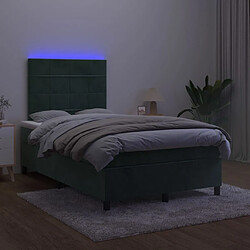 Avis vidaXL Sommier à lattes de lit matelas et LED Vert foncé 120x200 cm