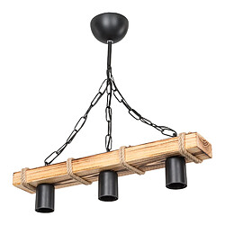 Helloshop26 Lustre lampe lumière suspendu suspension hemel en métal bois corde de jute hauteur 47 cm 3 x E27 03_0007494