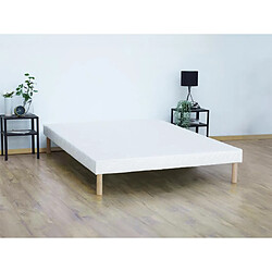 Vente-Unique Sommier déco tapissier 140 x 190 cm 9 lattes - Blanc - ASTHENIS II de YSMÉE