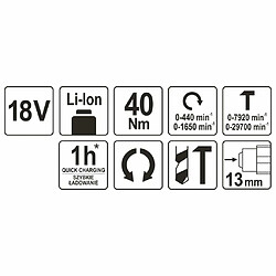 YATO Perceuse à percussion sans batterie 18V 40Nm pas cher