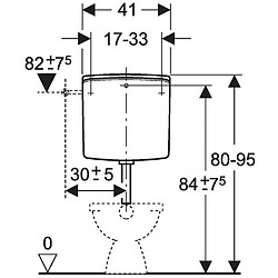 Geberit - Réservoir AP 140 basse position double débit 3/6 L - 140.317.11.1