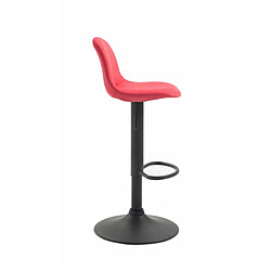 Avis Decoshop26 Tabouret de bar en tissu rouge et cadre en métal noir hauteur réglable pieds trompette TDB10572