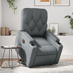 Maison Chic Fauteuil Relax pour salon, Fauteuil inclinable électrique gris similicuir -GKD78556