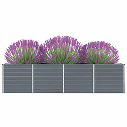 Maison Chic Jardinière,Bac à fleurs - pot de fleur 320x40x77 cm Acier galvanisé Gris -GKD63846