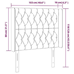 vidaXL Tête de lit à LED Bleu 103x16x118/128 cm Tissu pas cher