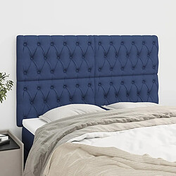 Maison Chic Lot de 4 Têtes de lit design pour chambre - Décoration de lit Bleu 80x7x78/88 cm Tissu -MN69071