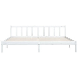 Acheter Maison Chic Lit Super King - Cadre de lit,Structure du lit Contemporain Blanc Bois de pin massif 180x200 cm -MN84787