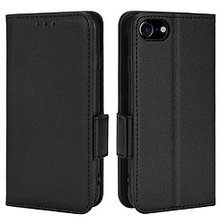 Etui en PU texture litchi noir pour votre iPhone 6/6s/7/8 4.7 pouces/SE (2nd Generation)