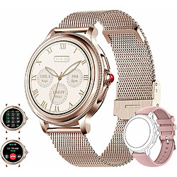 Vendos85 Montre Connectée Femme avec Appel Bluetooth Assistant Vocal or