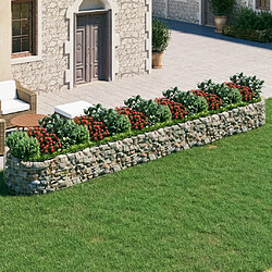 Maison Chic Jardinière,Lit surélevé - Bac à fleurs - pot de fleur à gabion Fer galvanisé 600x100x50 cm -GKD25645