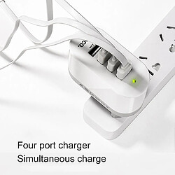 Avis Universal HOCO C19 portable 5V 1A / 2.4A quatre ports USB Charger à 90 degrés