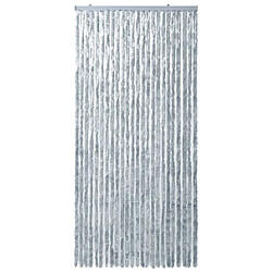 Acheter Decoshop26 Rideau contre insectes moustiquaire Blanc et gris 100x220 cm Chenille DEC022183