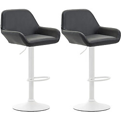 Acheter Non Lot de 2 tabourets de bar Braga simili cuir blanc