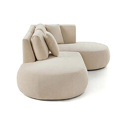 Avis Lisa Design Santorini - canapé modulable d'angle droit + pouf - 4 places - en tissu texturé