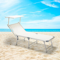 Beach And Garden Design 2 transats chaises de plage pliantes en aluminium Gabicce Gold