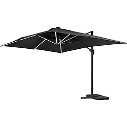 Avis Habitat Et Jardin Parasol jardin déporté led alu Sun 3 Luxe 3 x 3 m - Noir