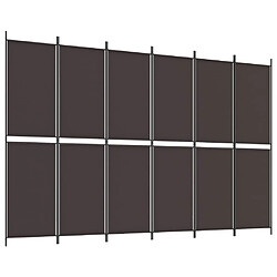 vidaXL Cloison de séparation 6 panneaux Marron 300x200 cm Tissu