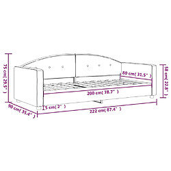 vidaXL Lit de repos sans matelas vert foncé 80x200 cm velours pas cher