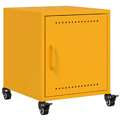 Acheter vidaXL Tables de chevet 2 pcs jaune moutarde 36x39x43,5 cm acier