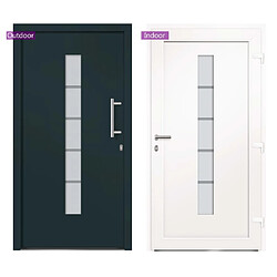 vidaXL Porte d'entrée Aluminium et PVC Anthracite 100x200 cm pas cher