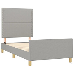 Acheter Maison Chic Cadre/structure de lit avec tête de lit pour adulte - Lit Moderne Chambre Gris clair 80x200 cm Tissu -MN47302