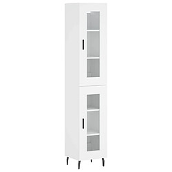 vidaXL Buffet haut Blanc 34,5x34x180 cm Bois d'ingénierie