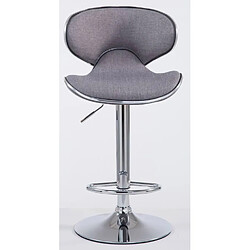 Decoshop26 Lot de 2 tabourets de bar pivotant design moderne en tissu gris support en métal chromé 10_0004269