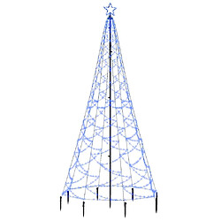 vidaXL Arbre de Noël avec poteau en métal 500 LED bleues 3 m