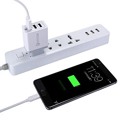 Acheter Wewoo Pour iPhone, iPad, Samsung, HTC, Sony, Nokia, LG et autres smartphones 3 ports USB 3A + 2.4A + 2.4A chargeur rapide de voyage QC 3.0, prise de l'UE,