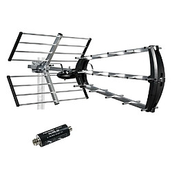 Antenne d'extérieure Trinappe 26dB UHF Metronic 415044 Filtre 4G intégré + Amplificateur TV TNT Intérieur 8 sorties Blanc 372018