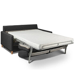 Inside 75 Canapé convertible OGGETTO matelas 16 cm système express sommier lattes 160cm RENATONISI microfibre gris graphite