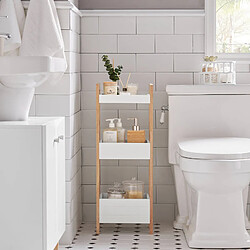 SoBuy FRG226-WN Tour de Rangement Etagère de Stockage Etagère de Cuisine Salle de Bain - 3 étages