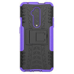 Wewoo Coque Pour OnePlus 7T Pro Texture de pneu TPU antichoc + PC Housse de protection avec support Violet