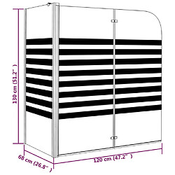 vidaXL Cabine de douche à rayures 120x68x130 cm Verre trempé pas cher