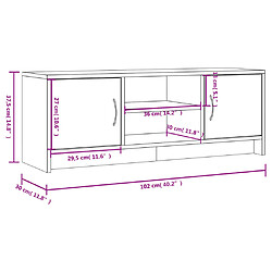 vidaXL Meuble TV blanc 102x30x37,5 cm bois d'ingénierie pas cher