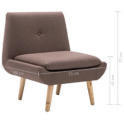 vidaXL Fauteuil sans accoudoirs avec repose-pied marron tissu pas cher