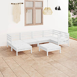 Maison Chic Salon de jardin 7 pcs - Table et chaises d'extérieur - Mobilier/Meubles de jardin Moderne Bois de pin massif Blanc -MN83820