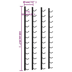 vidaXL Casiers à bouteilles mural pour 12 bouteilles 2 pcs noir fer pas cher