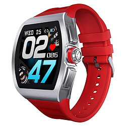 Chrono Smart Watch for Android and iOS Phones, Smart Watches for Men, Smartwatch with Heart Rate and Blood Pressure Monitor, Fitness Watch IP68 Waterproof, Step Sleep Tracker Message Reminder, Mens Watches.(Rouge)