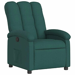 Maison Chic Fauteuil inclinable,Fauteuil luxe de relaxation Vert foncé Tissu -MN26361