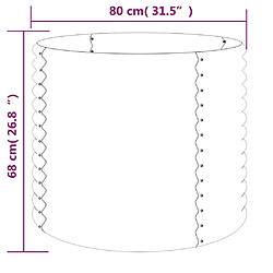 Avis vidaXL Jardinière Acier enduit de poudre 80x80x68 cm Anthracite