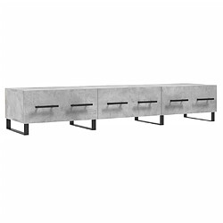 vidaXL Meuble TV gris béton 150x36x30 cm bois d'ingénierie