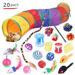 Universal Jeu de 20 jouets pliables pour chat tunnel chat baguette sisal boule trou tube jouet chien fournitures pour animaux de compagnie | jouets pour chat