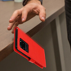 Avizar Housse Samsung Galaxy S20 Ultra Porte-carte Fonction Support Vidéo Vintage rouge pas cher