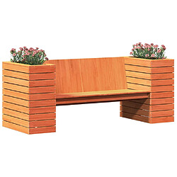 Avis vidaXL Banc avec jardinières cire marron 167,5x60x65cm bois massif pin